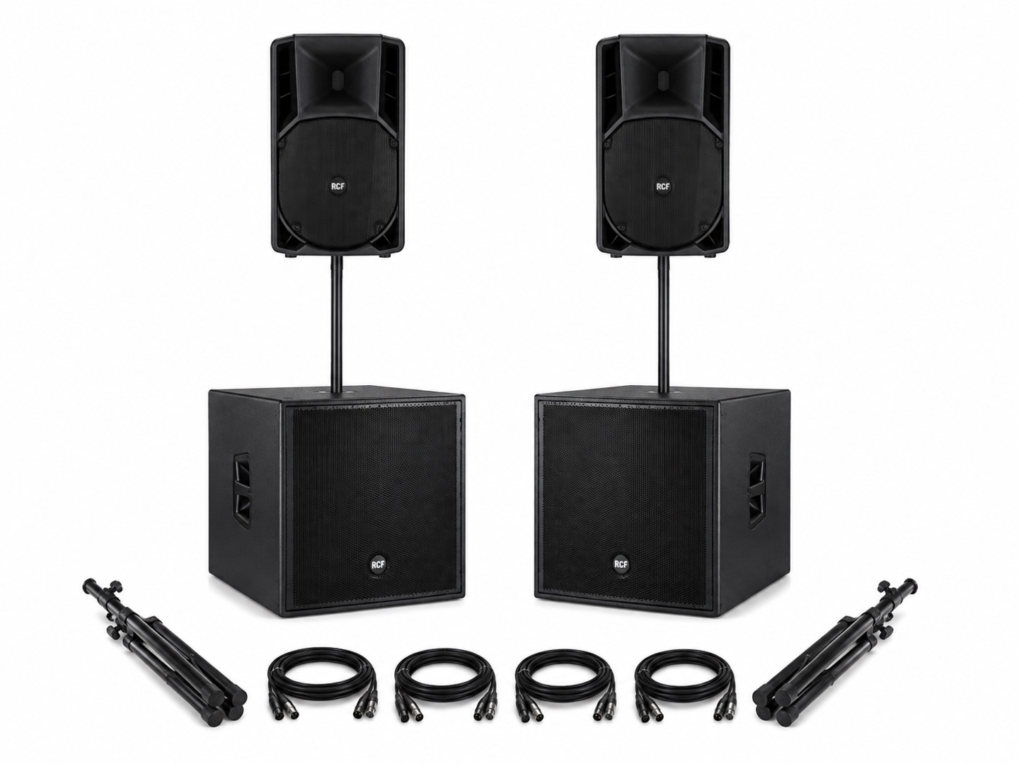 2 enceintes RCF 715 MK2 + 2 caissons RCF 4PRO 8003-AS II