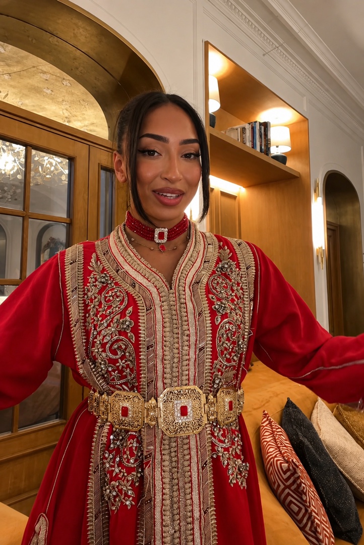 caftan rouge & or
