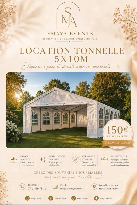 Tonnelle 5x10m