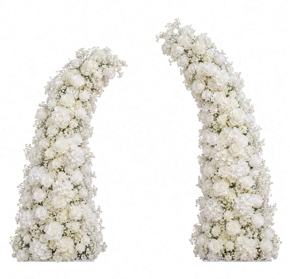 Arche florale fleurs blanches