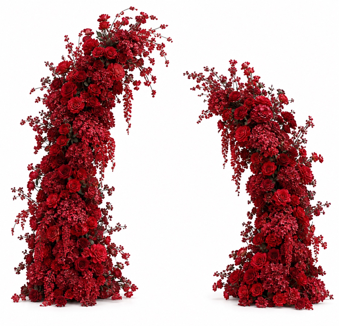 Arche de fleurs rouges