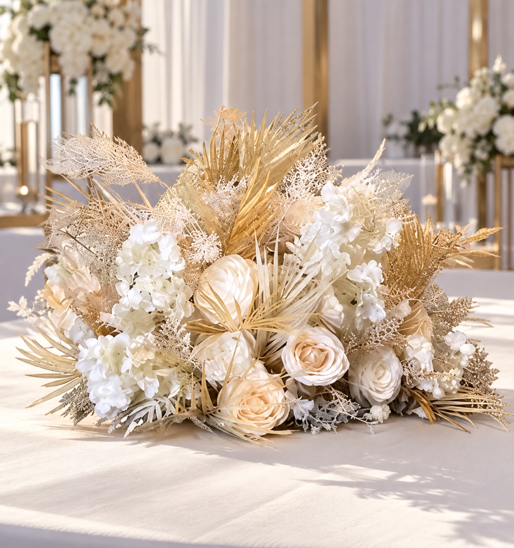 Boule de fleurs Champagne – 60 cm