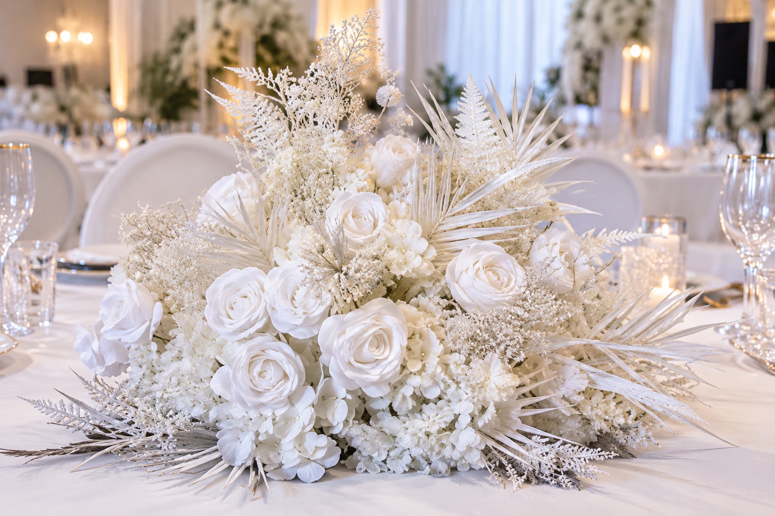 Boule de fleurs blanches – 60 cm