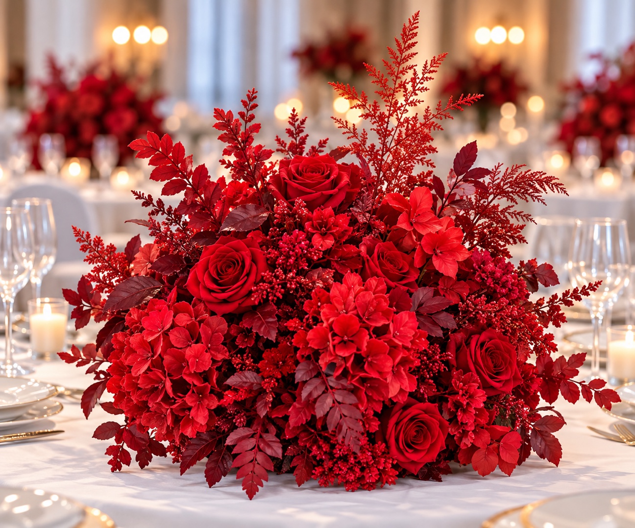 Boule de fleurs rouges – 45 cm