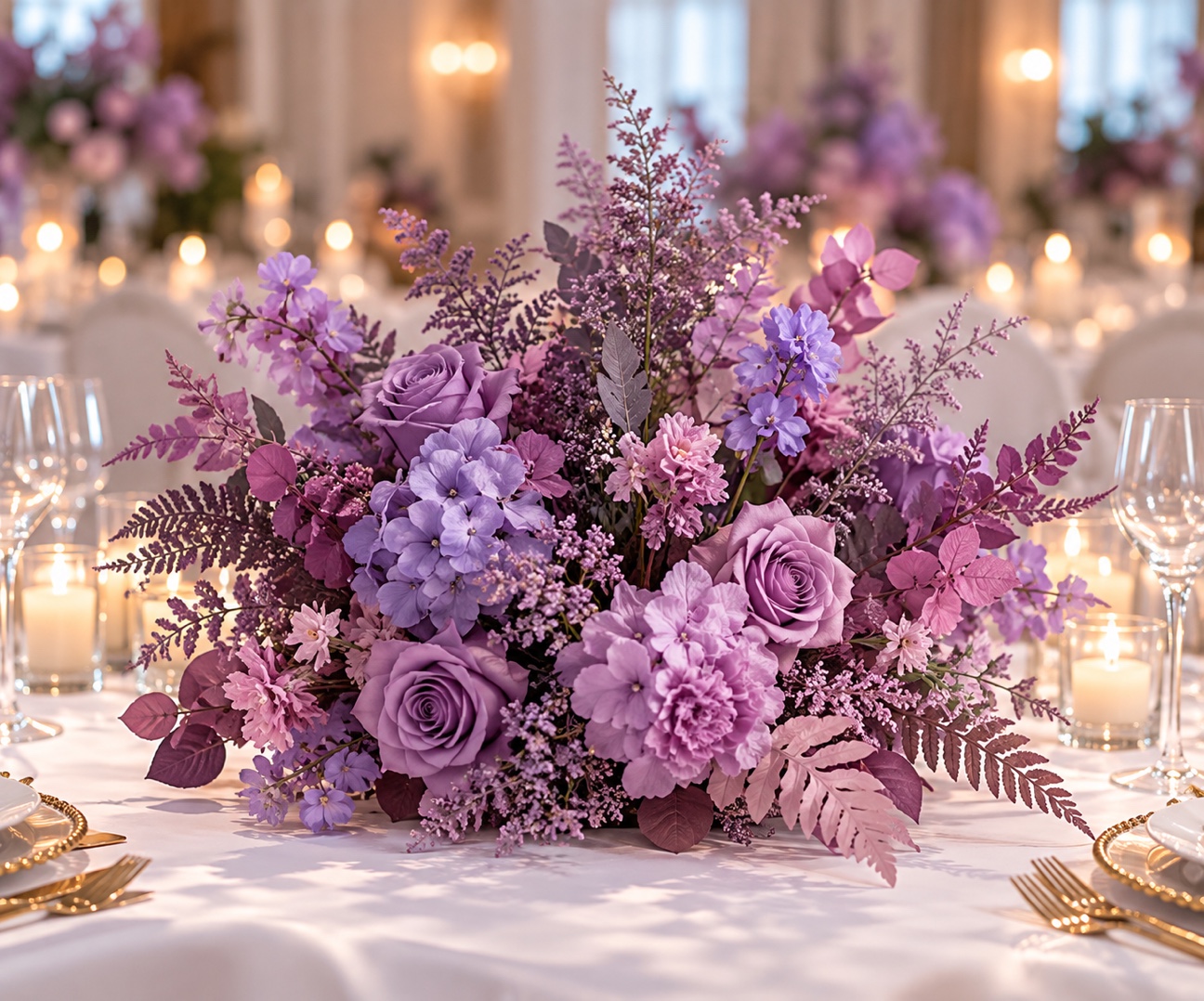 Boule de fleurs mauves – 45 cm