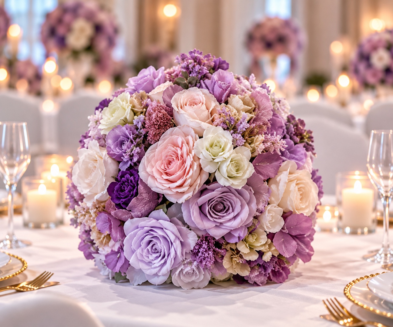 Boule de fleurs lilas – 35 cm